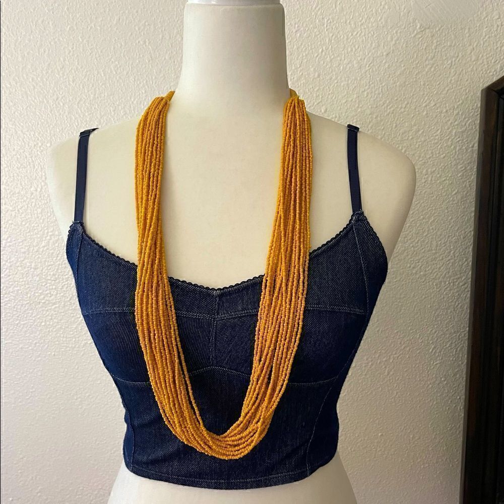 Vintage multi strand seeds beans necklace